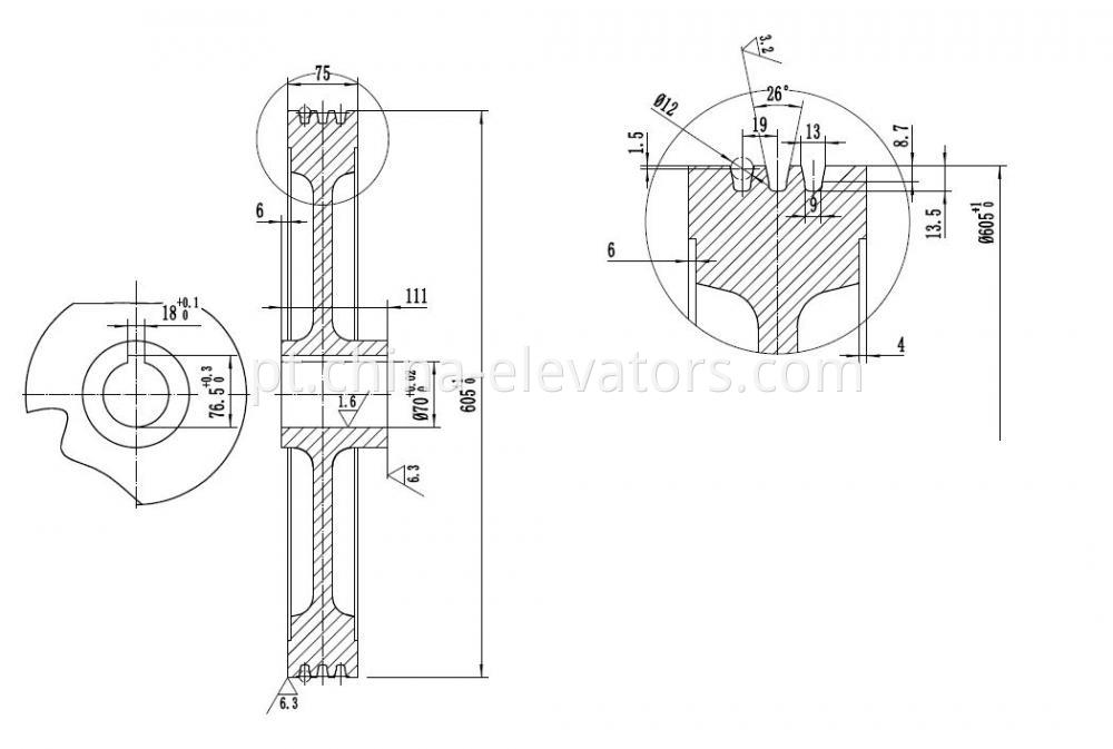 ThyssenKrupp Dongyang Traction Sheave 605*3*12